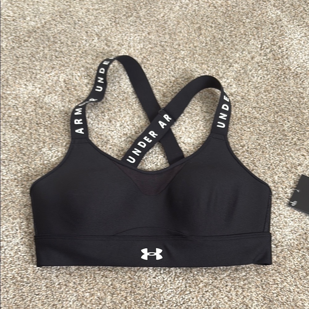 Under Armour Women's Black Sports Bra High Support Fitted Size XS NWT